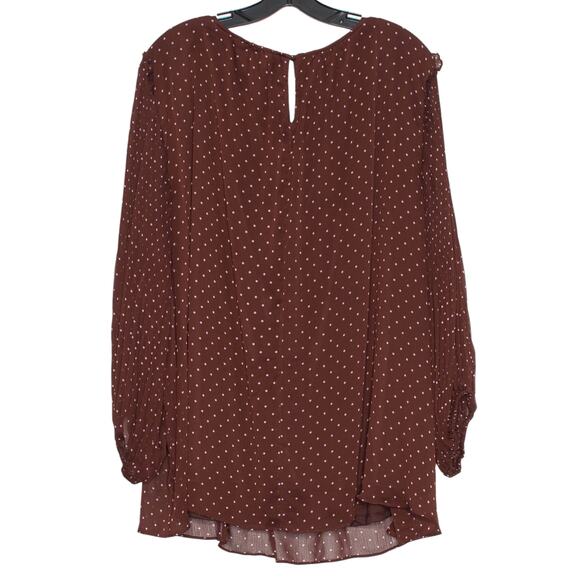 Top Sheer Retro Whimsigoth Pin Up Feminine Soft Grunge Romantic Boho Brown 4X - Picture 2 of 6